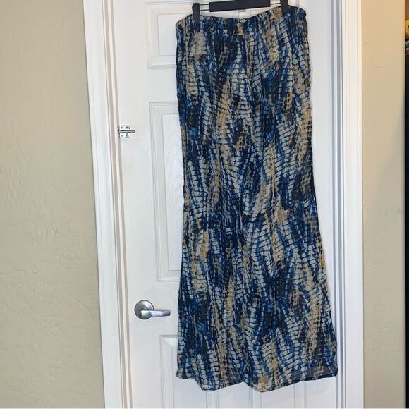 Boohoo Plus Tie Dye Beach Trouser Blue Size 16 - Picture 10 of 10